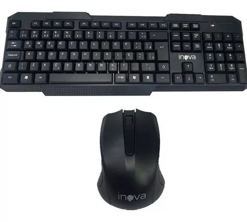 KIT TECLADO E MOUSE SEM FIO INOVA
