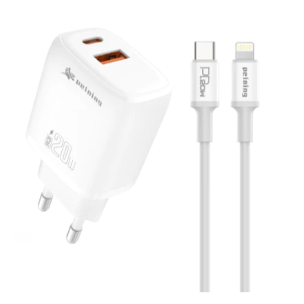 CARREGADOR TURBO 20W DUAS ENTRADAS USB/C IPHONE